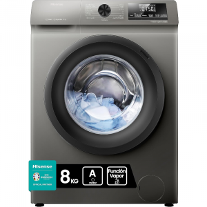 Lavadora Hisense WFQP8014EVMT 8Kg Carga Frontal Inox 1400rpm Original